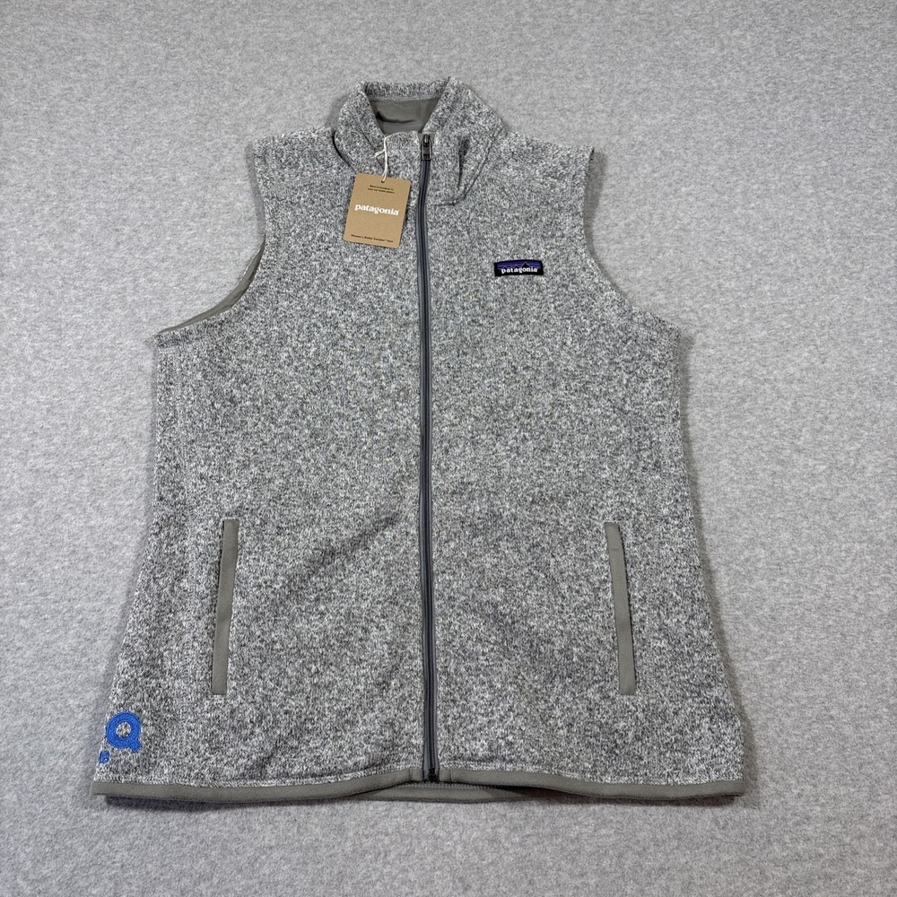 NWT Patagonia Women Sz M Birch White Vest Better Sweater Fleece Full Zip *LOGO